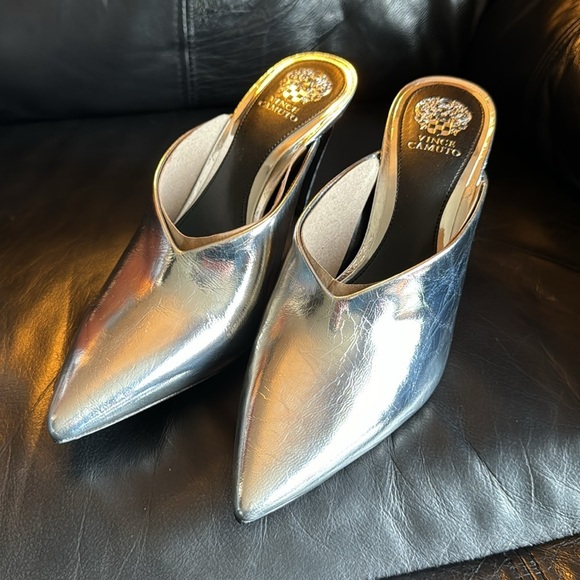 Vince Camuto Bridget High Heel Mule Pumps in Silver - Picture 10 of 14